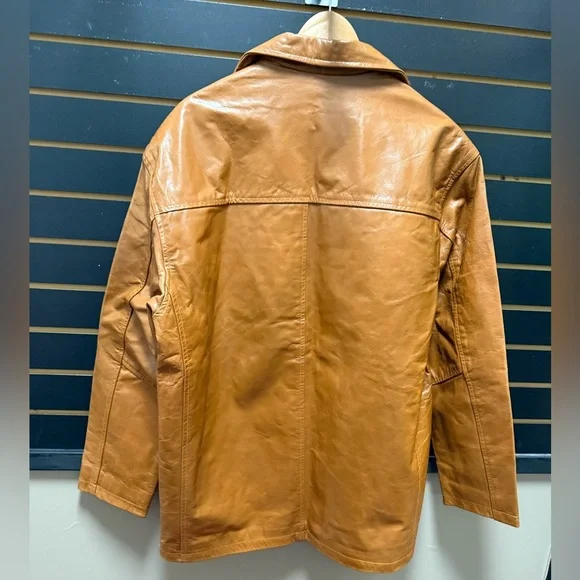 Vintage Susanna USA Men’s Cognac Leather Jacket Size Large - Picture 5 of 5